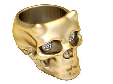 Stylish skull ring pandant 3d prientable model Modello di stampa 3D