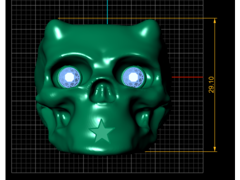 Stylish skull ring pandant 3d prientable model Modello di stampa 3D