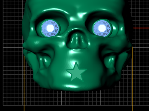 Stylish skull ring pandant 3d prientable model Modello di stampa 3D