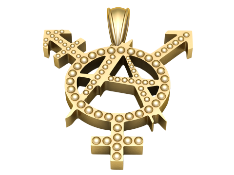 GWOOD Anarchy PANDANT 3D PRINTABLE MODAL 3D प्रिंट मॉडल