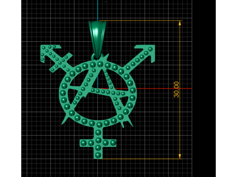 GWOOD Anarchy PANDANT 3D PRINTABLE MODAL 3D प्रिंट मॉडल