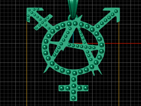 GWOOD Anarchy PANDANT 3D PRINTABLE MODAL 3D प्रिंट मॉडल