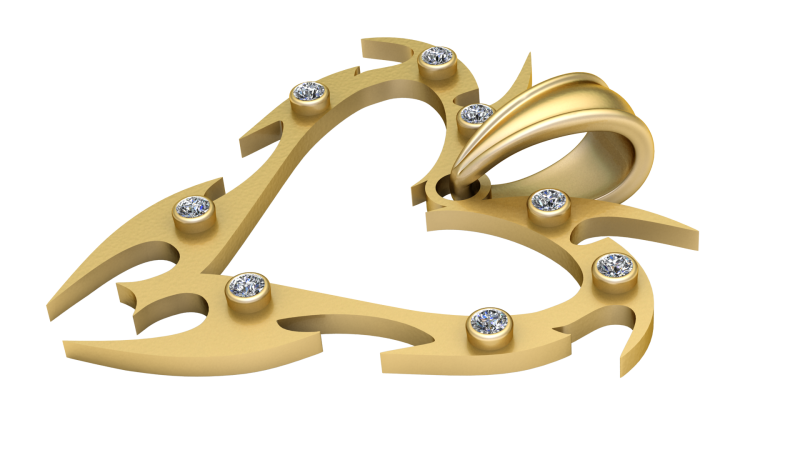 CUTE HEART PANDANT 3D PRINTABLE MODAL 3D Принт Модель .c4d .max .obj .3ds .fbx .stl .blend 