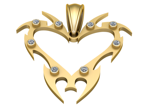 CUTE HEART PANDANT 3D PRINTABLE MODAL 3D Принт Модель
