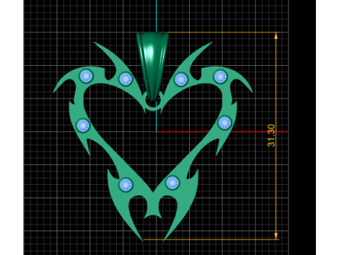 CUTE HEART PANDANT 3D PRINTABLE MODAL 3D Принт Модель