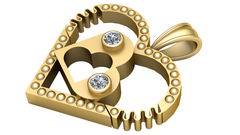 Fashion HEART PANDANT 3D PRINTABLE MODAL 3D Print Model .c4d .max .obj .3ds .fbx .stl .blend 