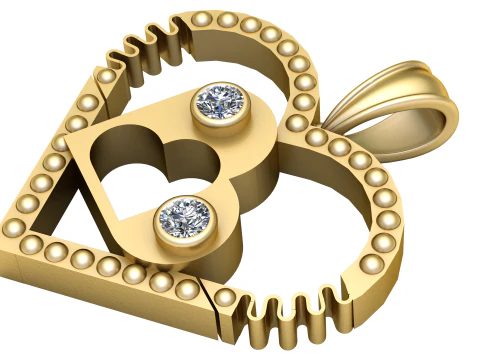 MODELLO STAMPABILE 3D PENDENTE CUORE Modello di stampa 3D