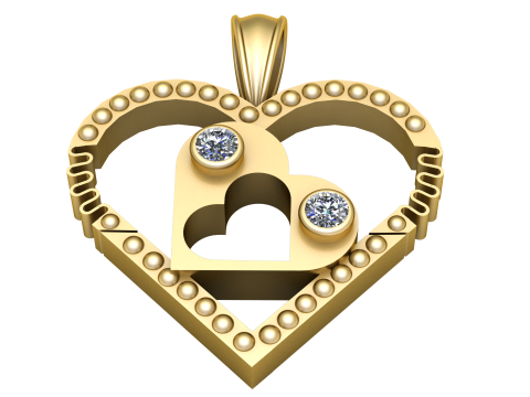 Fashion HEART PANDANT 3D PRINTABLE MODAL 3D Print Model