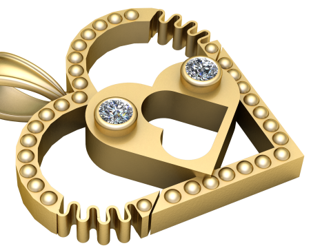 Fashion HEART PANDANT 3D PRINTABLE MODAL 3D Print Model