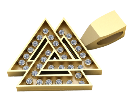 Triangle Earrings PANDANT 3D PRINTABLE MODAL 3Dプリントモデル