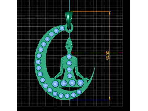 NIGHT MOON PANDANT 3D PRINTABLE MODAL 3D 打印模型