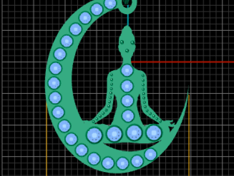 NIGHT MOON PANDANT 3D PRINTABLE MODAL 3D 打印模型
