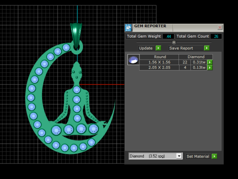 NIGHT MOON PANDANT 3D PRINTABLE MODAL 3D 打印模型