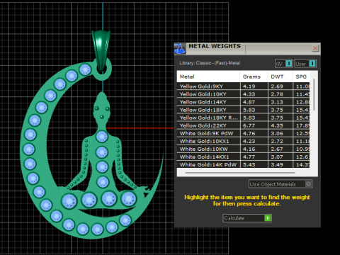 NIGHT MOON PANDANT 3D PRINTABLE MODAL 3D 打印模型