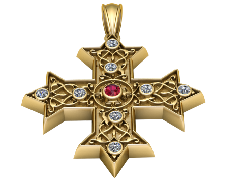 Byzantine Cross PANDANT 3D PRINTABLE MODAL 3D Baskı Modeli