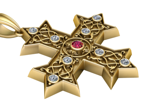 Byzantine Cross PANDANT 3D PRINTABLE MODAL 3D Baskı Modeli
