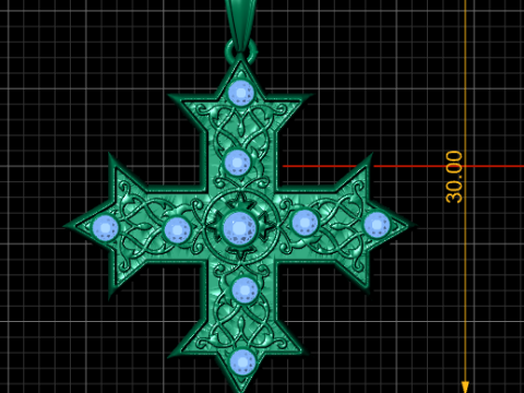 Byzantine Cross PANDANT 3D PRINTABLE MODAL 3D Baskı Modeli