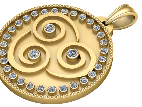 VASSAGO Celtic Spiral PANDANT 3D PRINTABLE MODAL 3D 프린트 모델