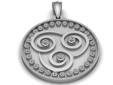 VASSAGO Celtic Spiral PANDANT 3D PRINTABLE MODAL Model Cetak 3D