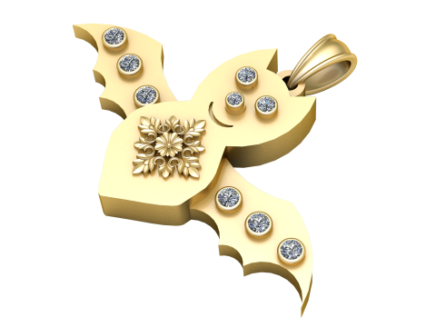 GOLD DESIGN CHARM PANDANT 3D PRINTABLE MODAL 3Dプリントモデル