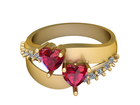 Stylish heart ring PANDANT 3D PRINTABLE MODAL 3D Print Model