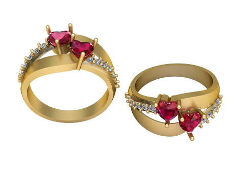 Stylish heart ring PANDANT 3D PRINTABLE MODAL 3D 打印模型