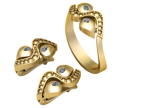 Stylish heart ring PANDANT 3D PRINTABLE MODAL Model Cetak 3D