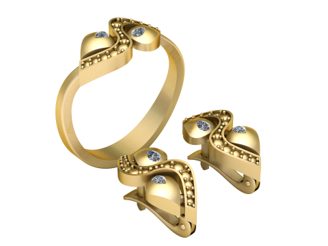 Stylish heart ring PANDANT 3D PRINTABLE MODAL 3D Print Model