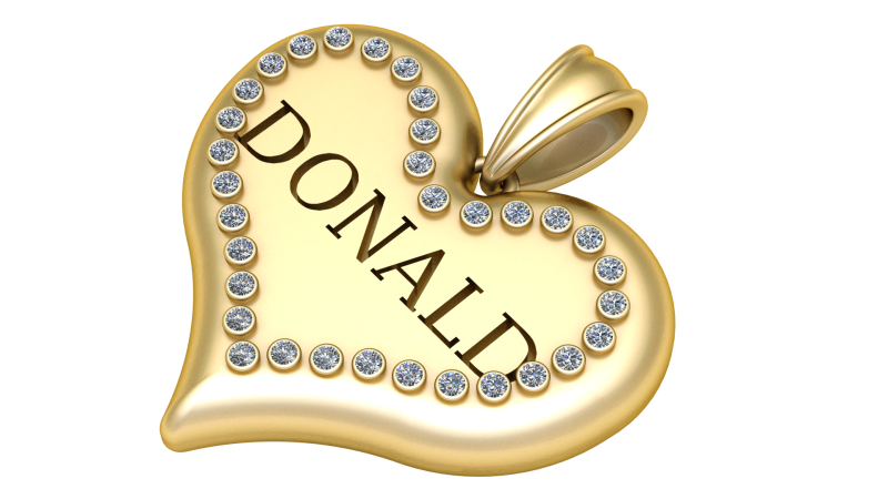 Donald heart pendant 3d printable model 3D Print Model .c4d .max .obj .3ds .fbx .stl .blend 