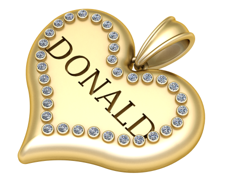 Donald heart pendant 3d printable model 3D Print Model