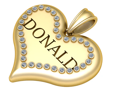 도널드 하트 펜던트 3D 인쇄 가능한 모델 3D 프린트 모델