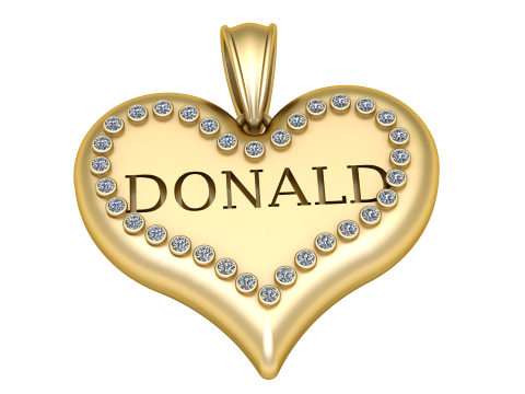Donald heart pendant 3d printable model 3D Print Model
