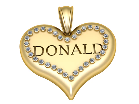 Donald heart pendant 3d printable model 3D Print Model