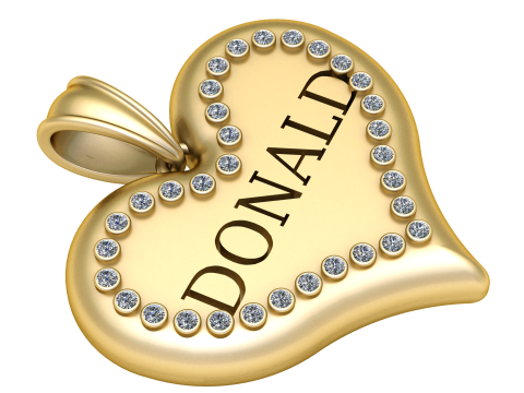 Donald heart pendant 3d printable model 3D Print Model