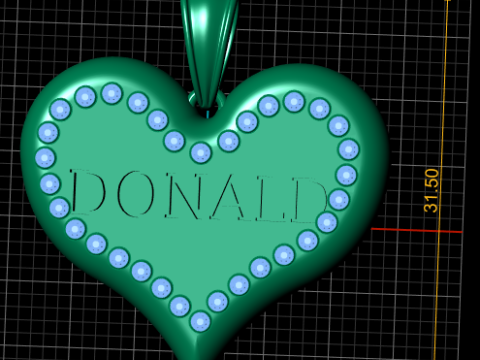 Donald heart pendant 3d printable model 3D Print Model