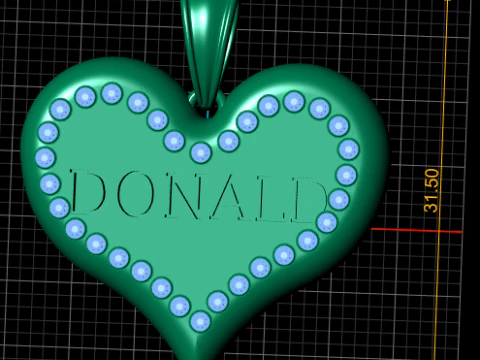 Donald heart pendant 3d printable model 3D Print Model