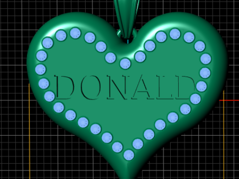 Donald heart pendant 3d printable model 3D Print Model