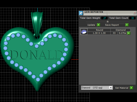 Donald heart pendant 3d printable model 3D Print Model