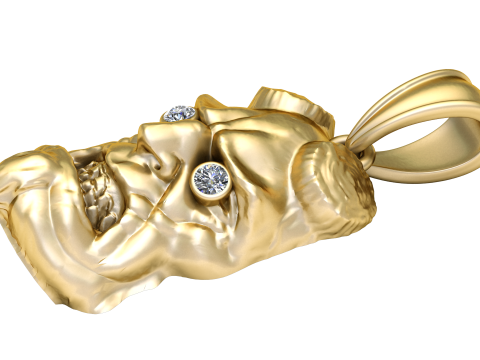 HUMAN FACE pendant 3d printable model 3D प्रिंट मॉडल