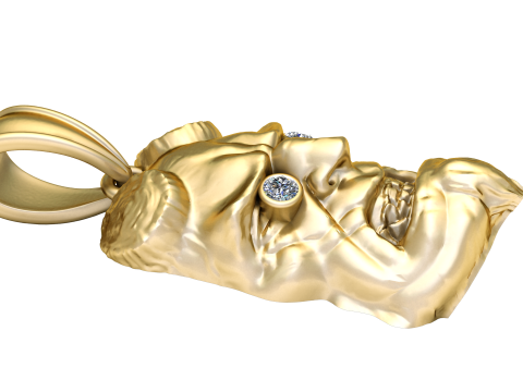 HUMAN FACE pendant 3d printable model 3D प्रिंट मॉडल
