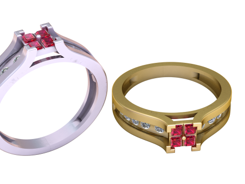 Stylish ring pendant 3d printable model Model Cetak 3D