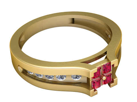 Stylish ring pendant 3d printable model Model Cetak 3D