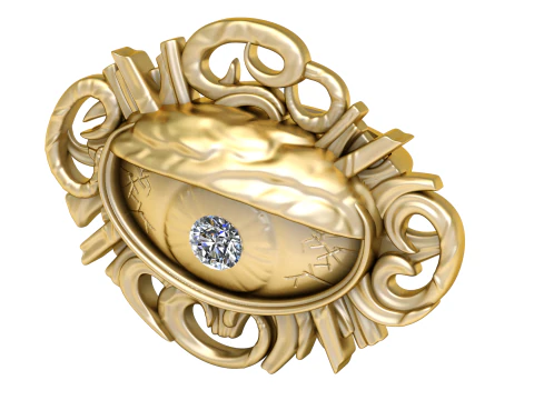 Złoty wisiorek Oczy, model do wydrukowania 3D Model do druku 3D