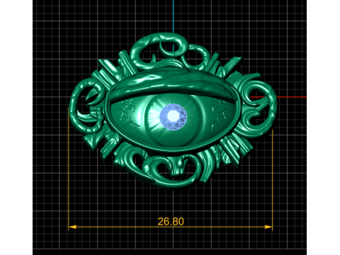 Eyes Gold pendant 3d printable model 3D Print Model