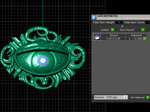 Eyes Gold pendant 3d printable model 3D Print Model