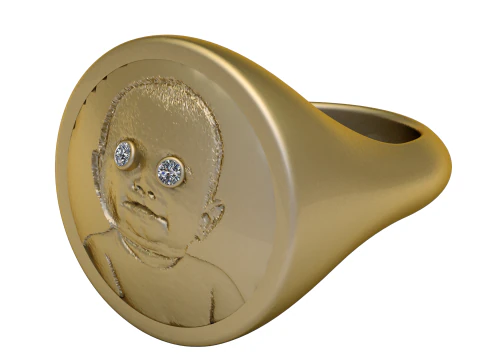 哥特嘻哈戒指吊坠 3D 可打印模型 3D 打印模型