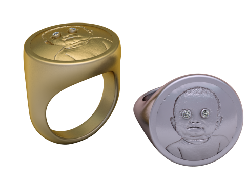 Goth Hip Hop ring pendant 3d printable model 3D Baskı Modeli