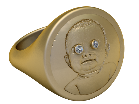 Goth Hip Hop ring pendant 3d printable model 3D Baskı Modeli