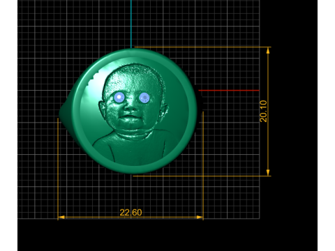 Goth Hip Hop ring pendant 3d printable model 3D Baskı Modeli