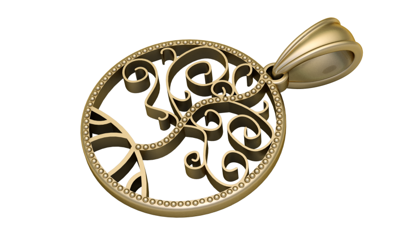 New Fashion Gold Color pendant 3d printable model 3Dプリントモデル .c4d .max .obj .3ds .fbx .stl .blend 